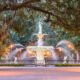 Famous Forsyth Park in Savannah Georgia the fountain